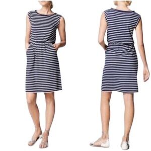 Boden Dress Blackberry Stiped Jersey Shortsleeve size 6